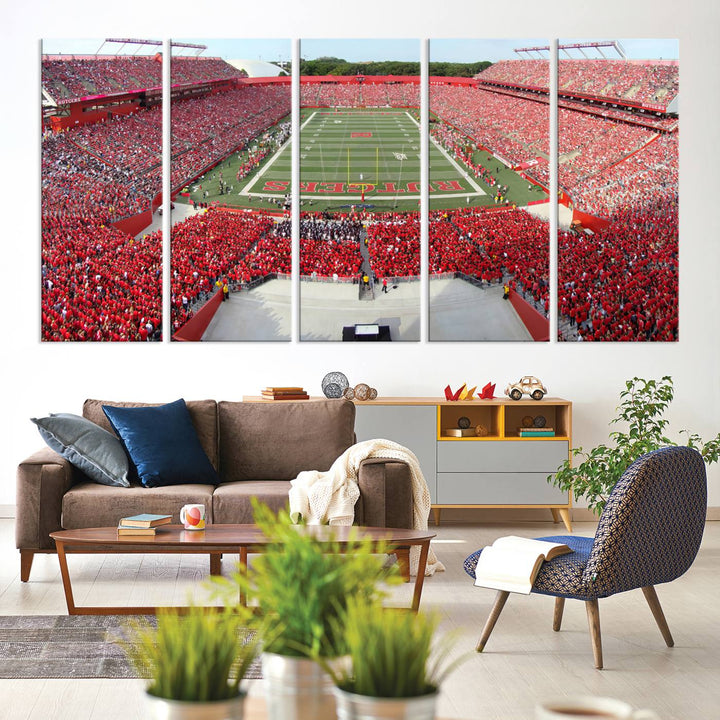 Rutgers Scarlet Knights Football Team Print - Piscataway SHI Stadium Wall Art Canvas Print