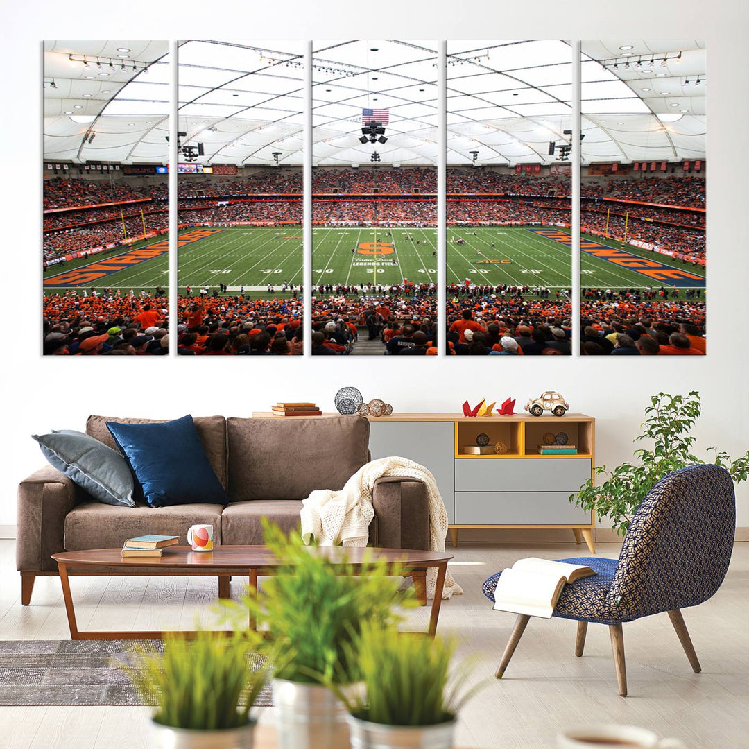 Syracuse University Orange Football Team Print - Syracuse JMA Wireless Dome Wall Art Canvas Print.