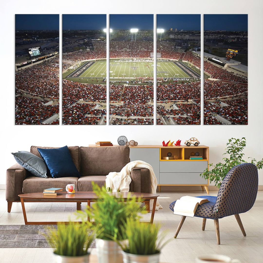 Texas Tech Red Raiders Football Team Print - Lubbock Jones AT&T Stadium Wall Art Canvas Print