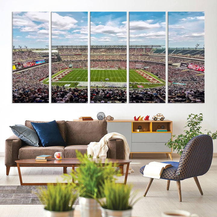 The Temple University Owls Athletics Team Print - Philadelphia Lincoln Financial Field Stadium Wall Art Canvas Print