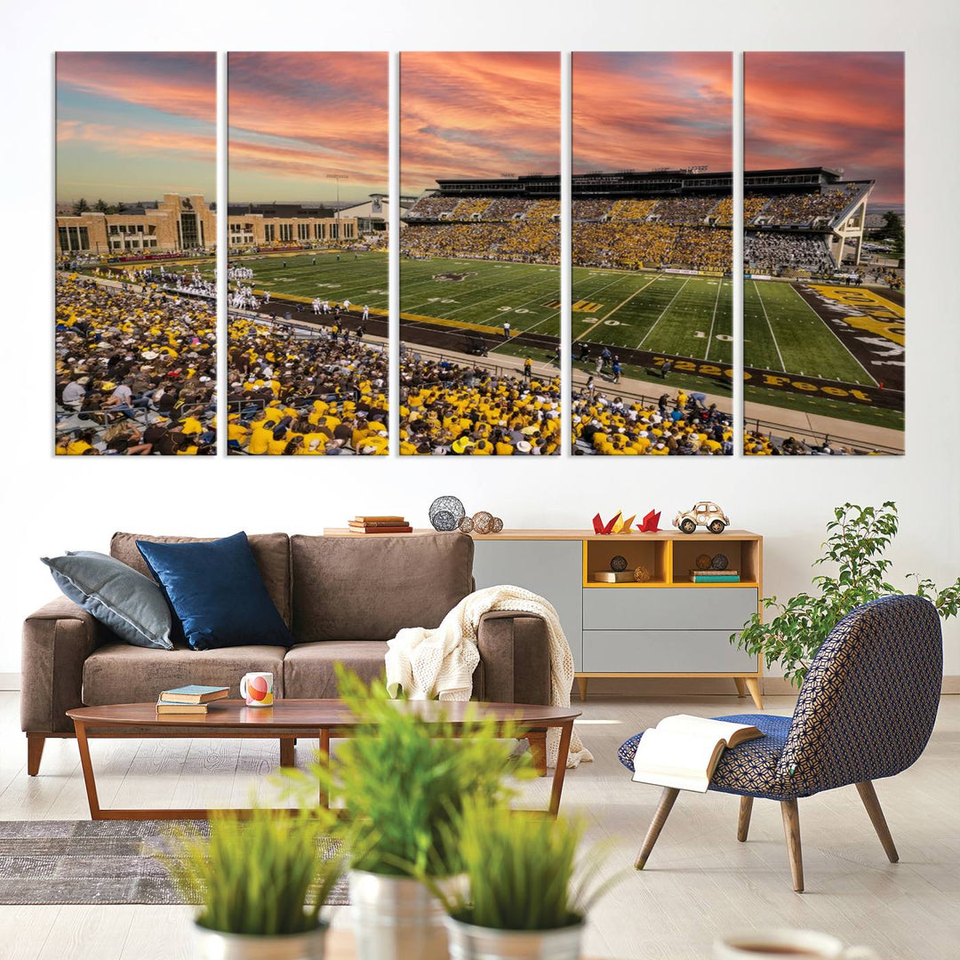 University of Wyoming Cowboys Football Team Print - Laramie Jonah Field at War Memorial Stadium Wall Art Canvas Print