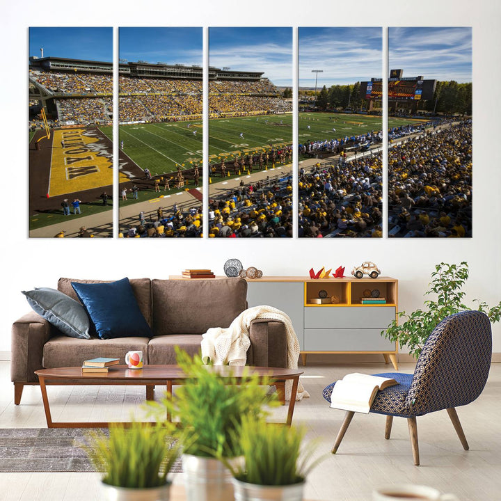 University of Wyoming Cowboys Football Team Print - Laramie Jonah Field at War Memorial Stadium Wall Art Canvas Print