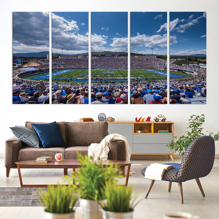 Air Force Falcons Football Team Print - Colorado Springs Falcon Stadium Wall Art Canvas Print