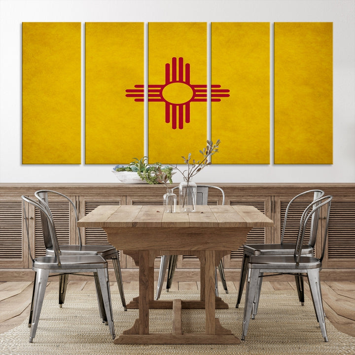 New Mexico States Flag Wall Art Canvas Print