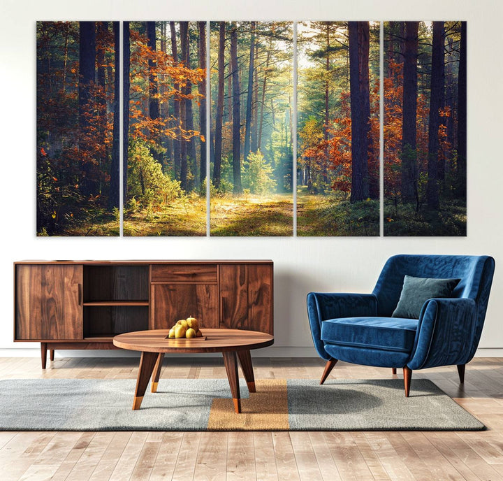 The Dark Forest canvas wall art showcases a captivating forest landscape.