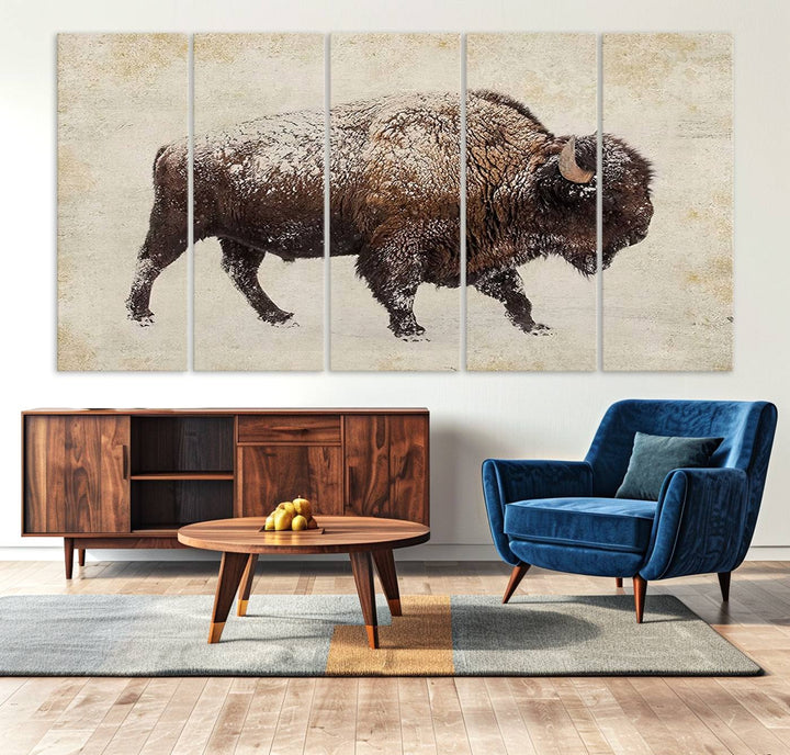 Buffalo Wall Art above a sideboard.