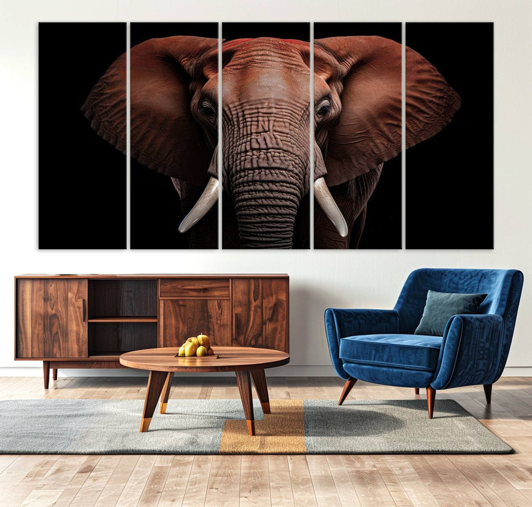 The Wild Elephant Wall Art Canvas Print is displayed prominently.