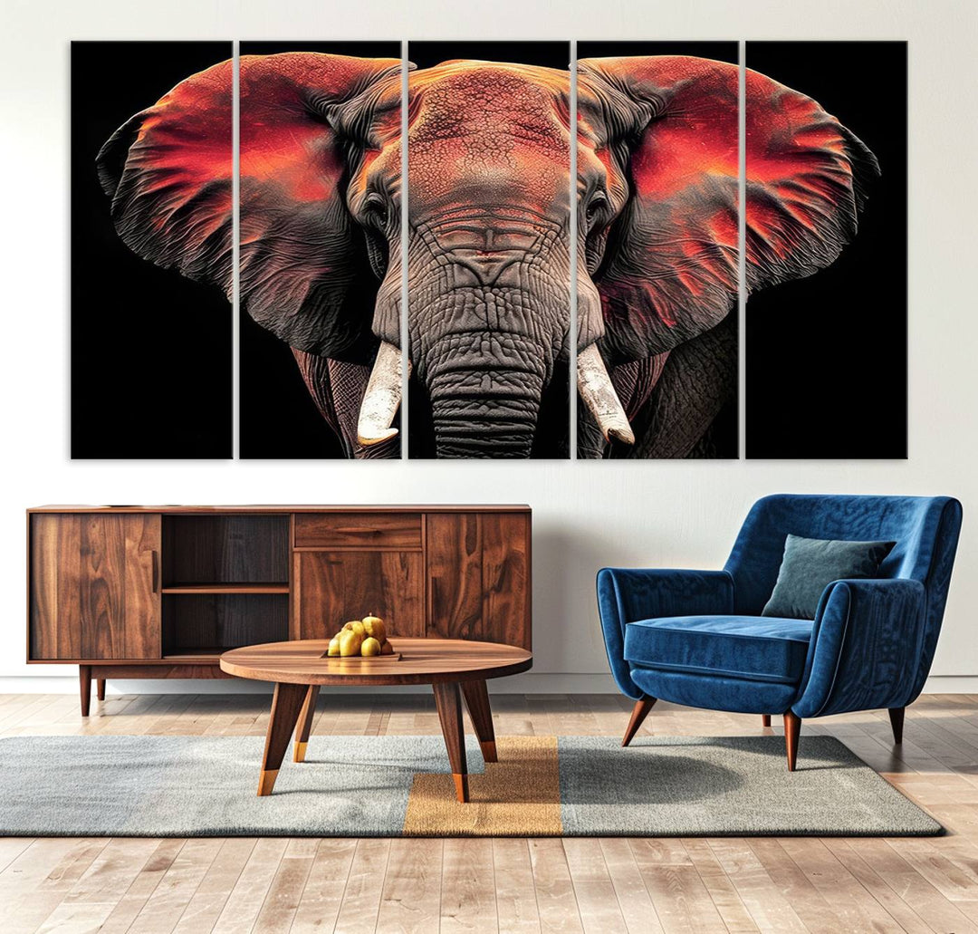 Elephant Wall Art Canvas Print, perfect for animal lovers.