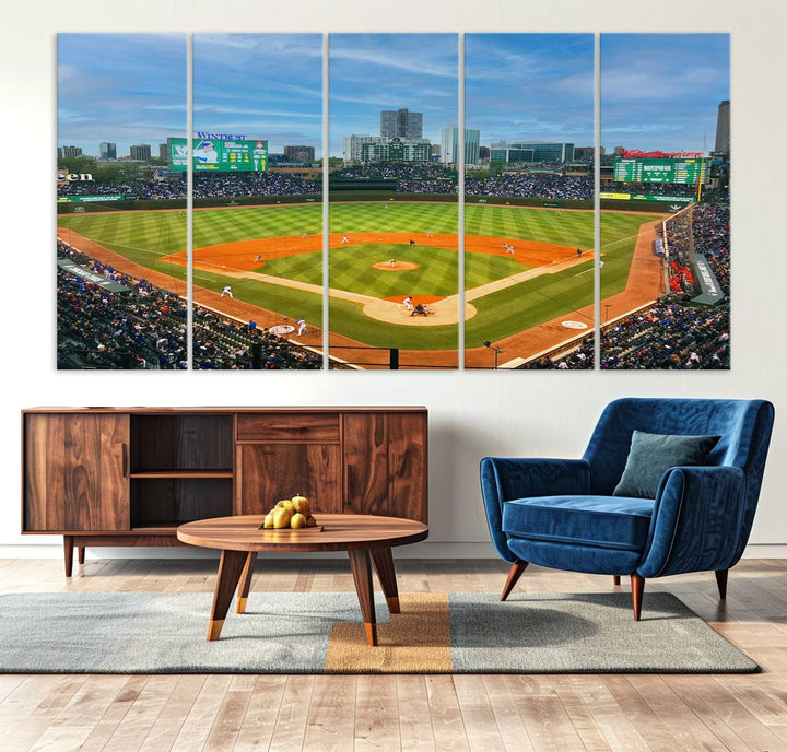 Wrigley Field Cubs canvas wall art.