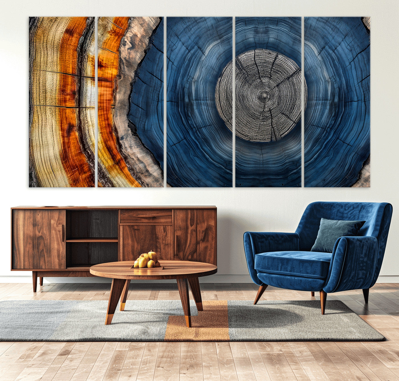 84489410-MGV-CV-36X24-Abstract Framed Tree Rings Wall Decor, Wood Grain Rings Artwork Print, Nature Woodland Modern Wall Decor for Barn Wall, Farmhouse Decor