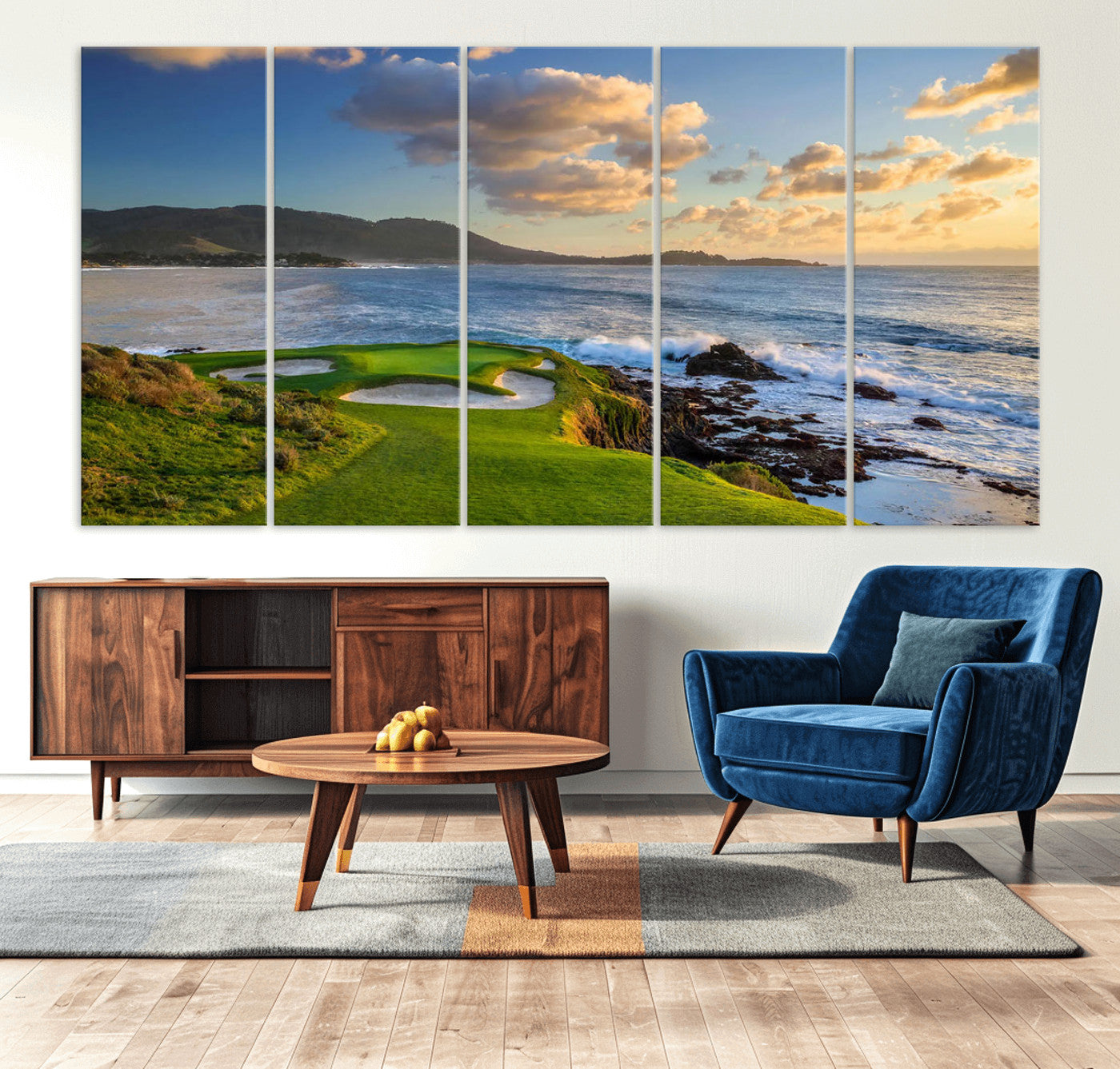 50107048-MGV-CV-36X24-Pebble Beach Golf Links Wall Art Canvas Print – Iconic Coastal Golf Course Artwork, Perfect for Office, Man Cave, or Golf Lover’s Decor