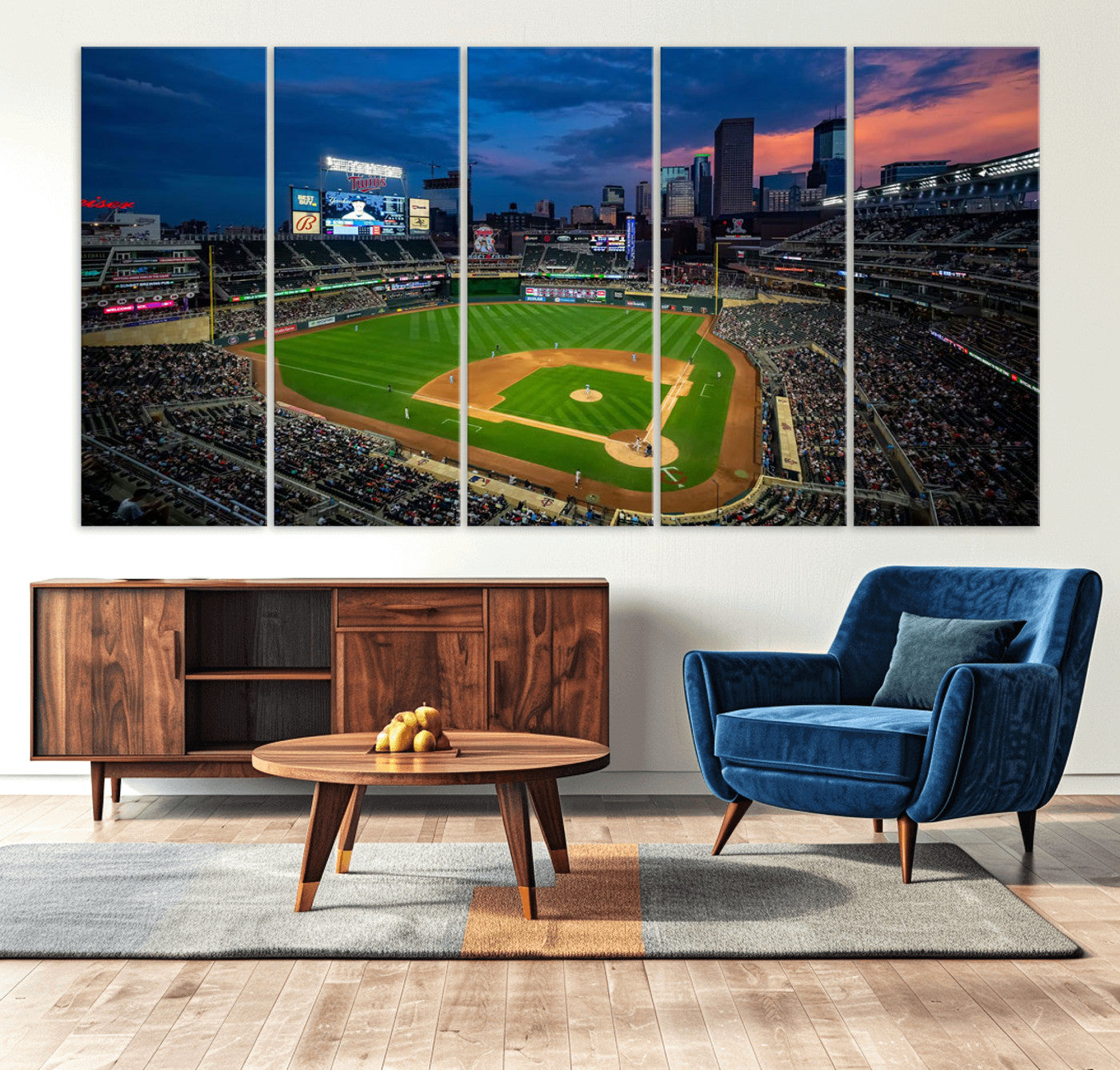 Target Field Wall Art Canvas Print, Baseball Stadium Print, Minneapolis Major League Baseball's Minnesota Twins