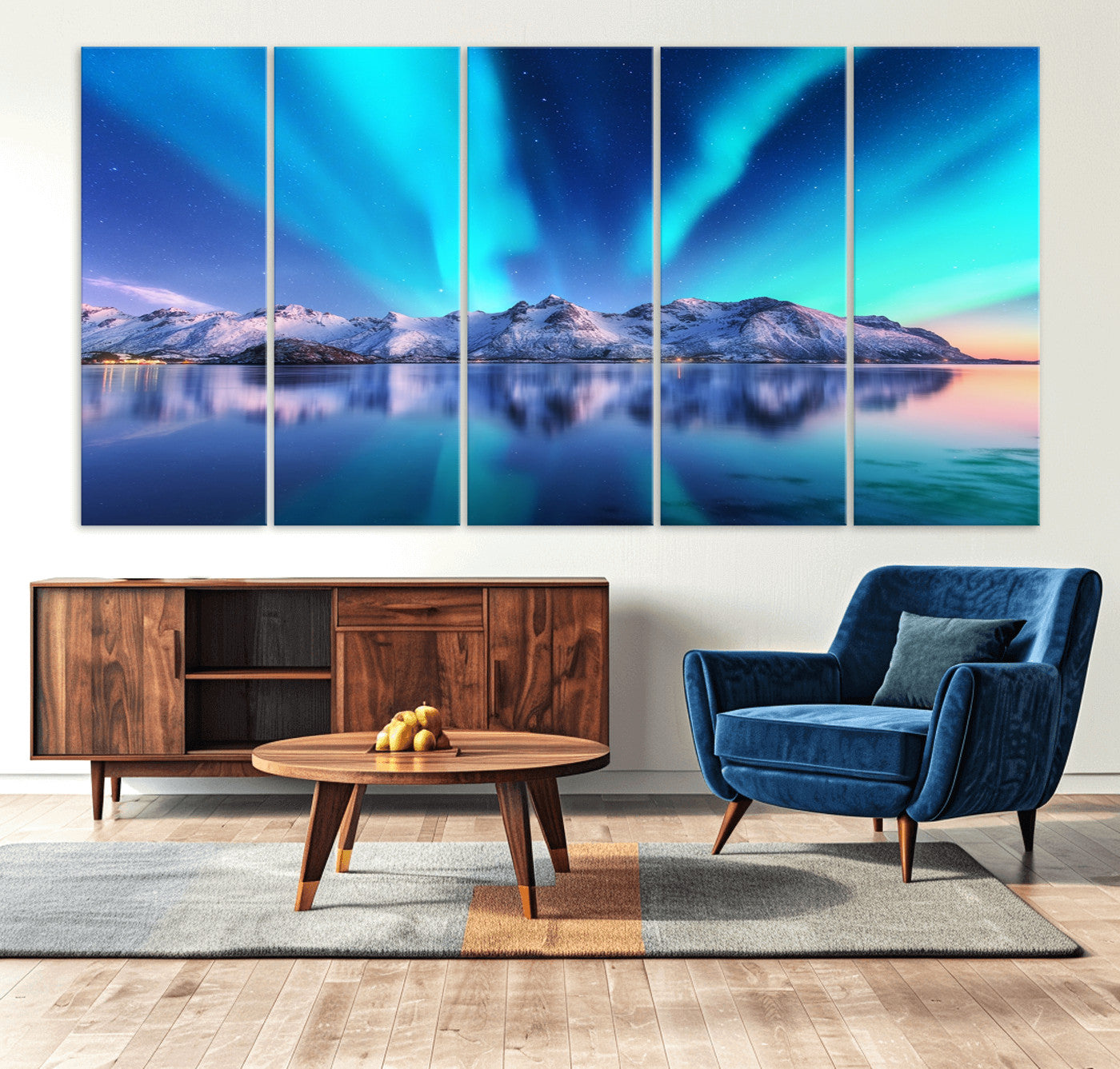 49902-MGV-CV-36X24-Northern Lights above Mountain Wall Art, Northern Lights Wall Art Canvas Print
