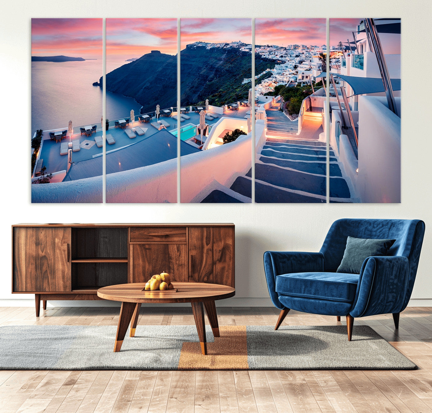 65067-MGV-CV-36X24-Greece Santorini Wall Art Landscape Canvas Print