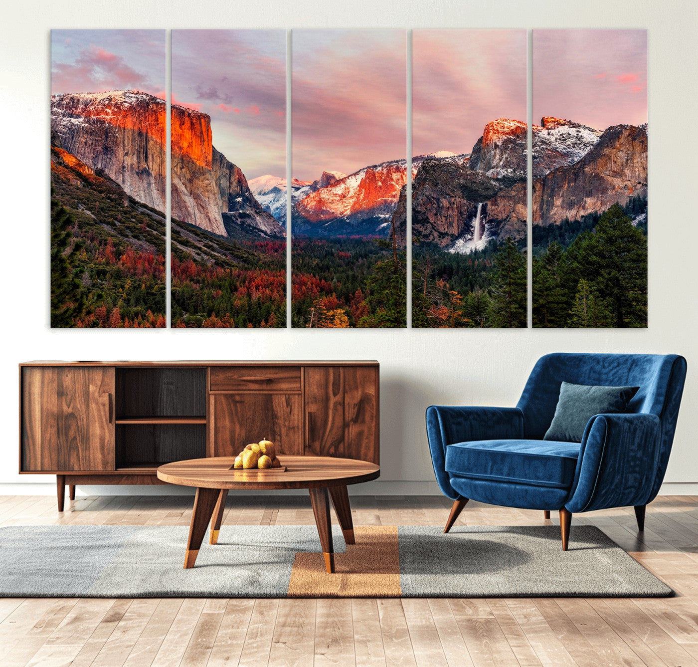92086-MGV-CV-36X24-Yosemite Half Dome Wall Art Canvas Print El Capitan