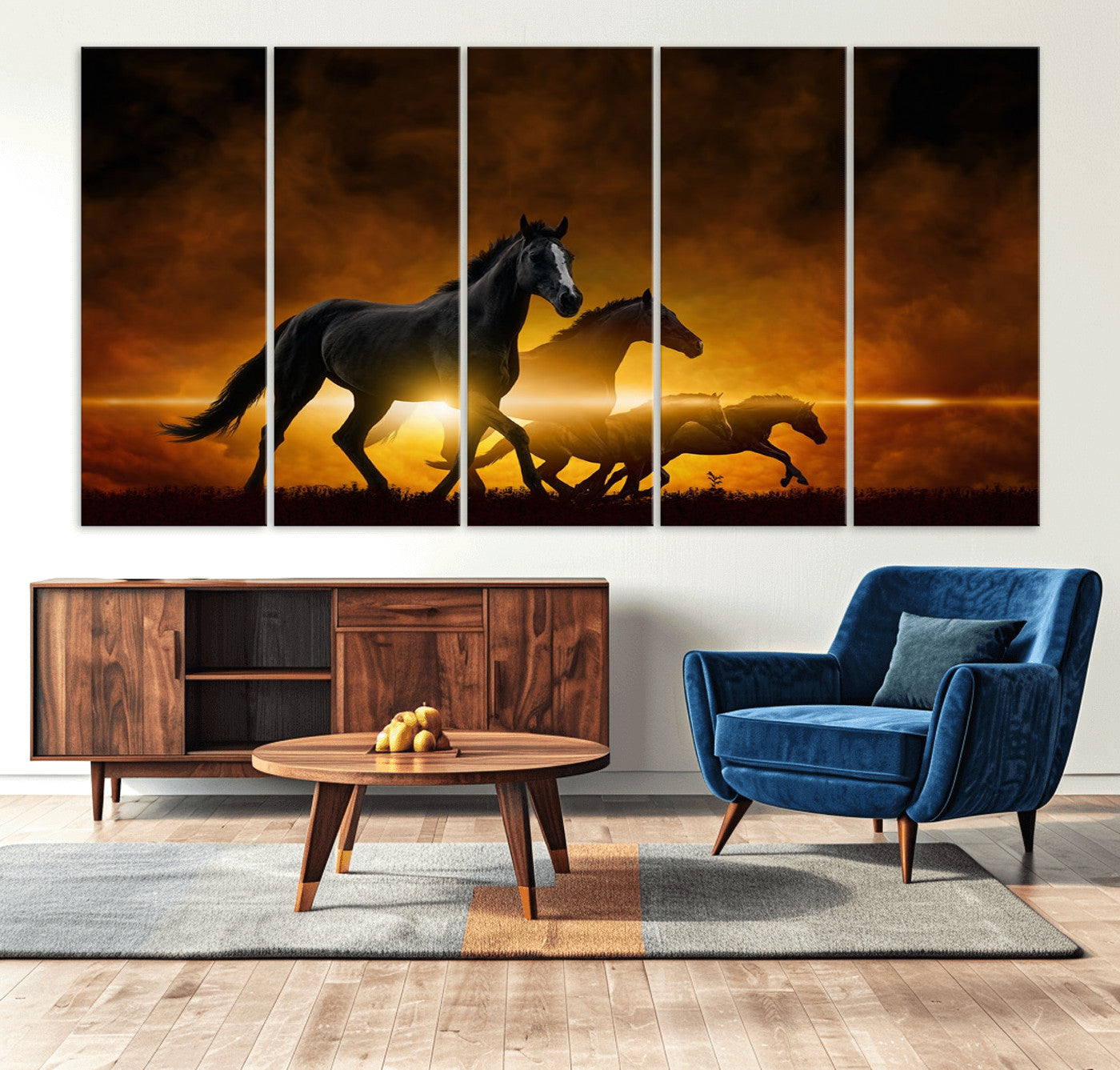 56665-MGV-CV-36X24-Horse Wall Art Canvas Print, Multi Panel Animal Canvas Print