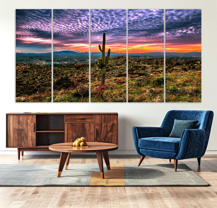 Arizona Desert Sunset Wall Art Canvas Print, Phoenix Wall Art Print