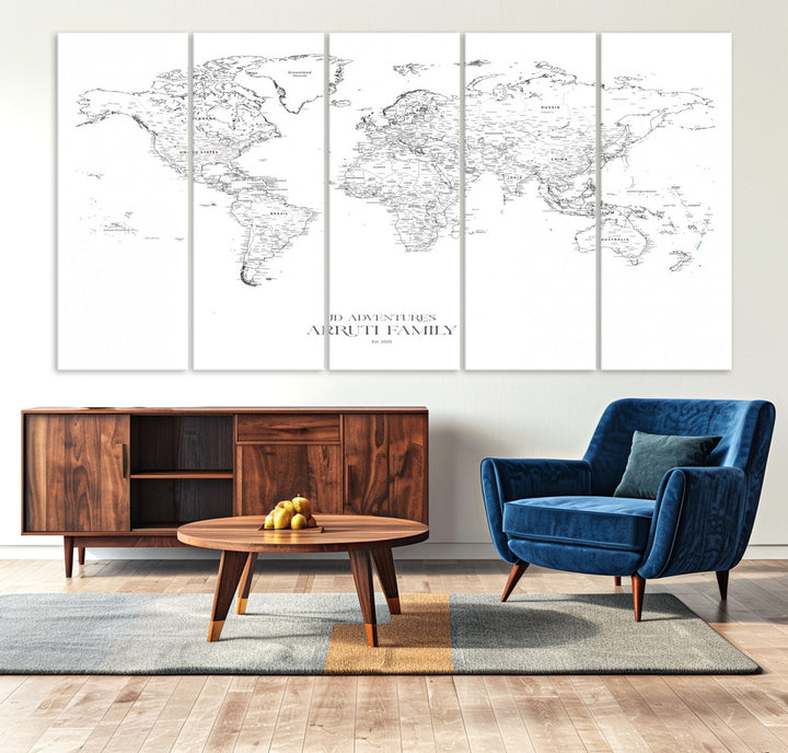 Azeroth World Map Wall Art Canvas Print