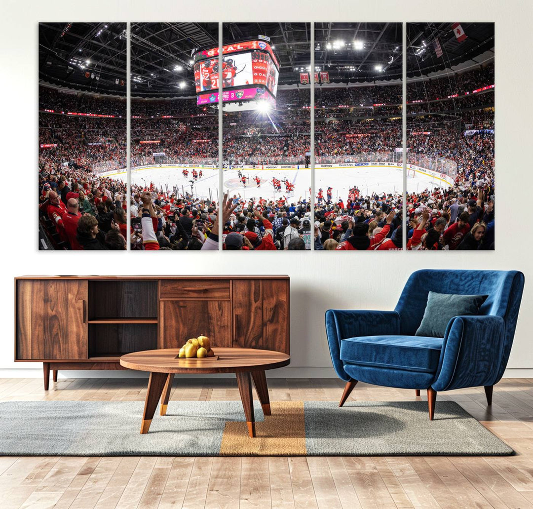 Amerant Bank Arena Wall Art Canvas Print - Basketball Arena Stadium Print