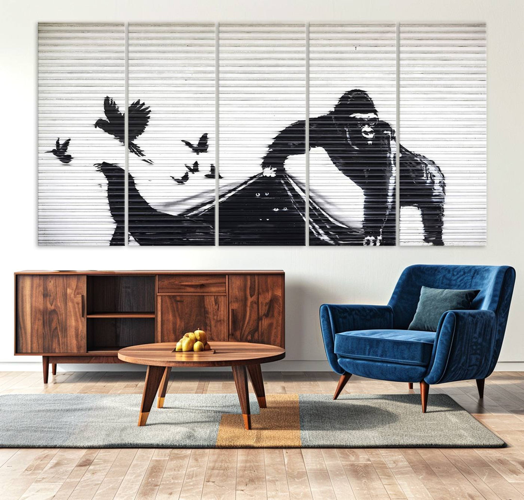 Banksy London Zoo Graffiti Wall Art Canvas Print