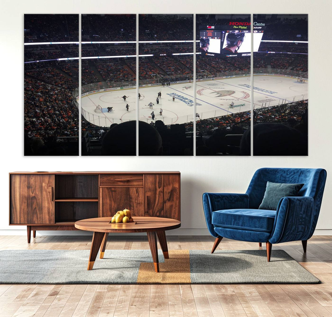 Honda Center California Anaheim Ducks Hockey Stadium Wall Art Canvas Print