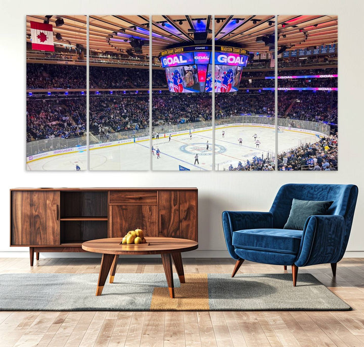 Madison New York Rangers Hockey Stadium Wall Art Canvas Print