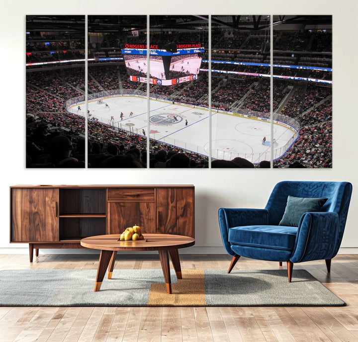 Rogers Place Edmonton Oilers Ice Hockey Stadium Wall Art Canvas Print