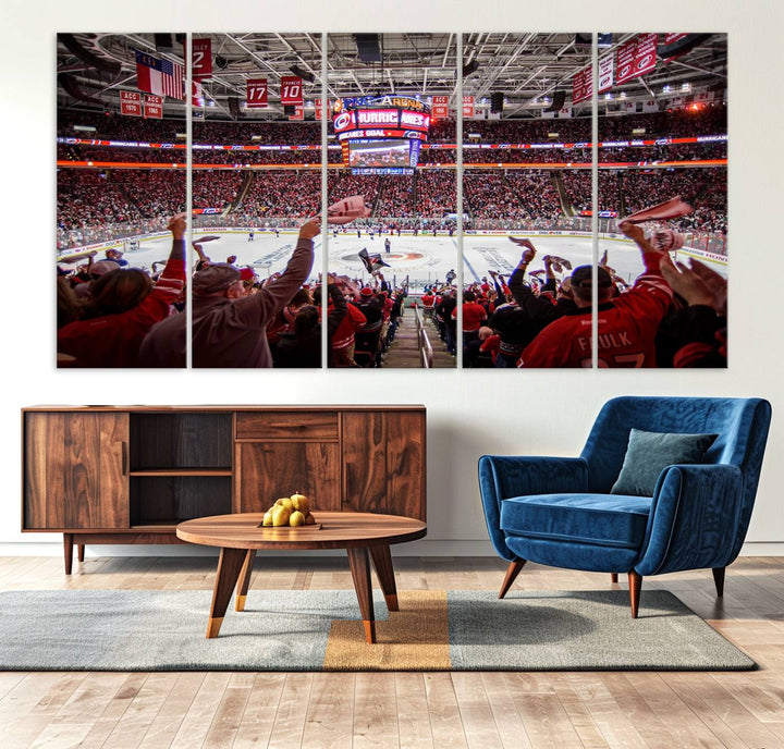 Carolina Hurricanes Ice Hockey Stadium Wall Art Canvas Print