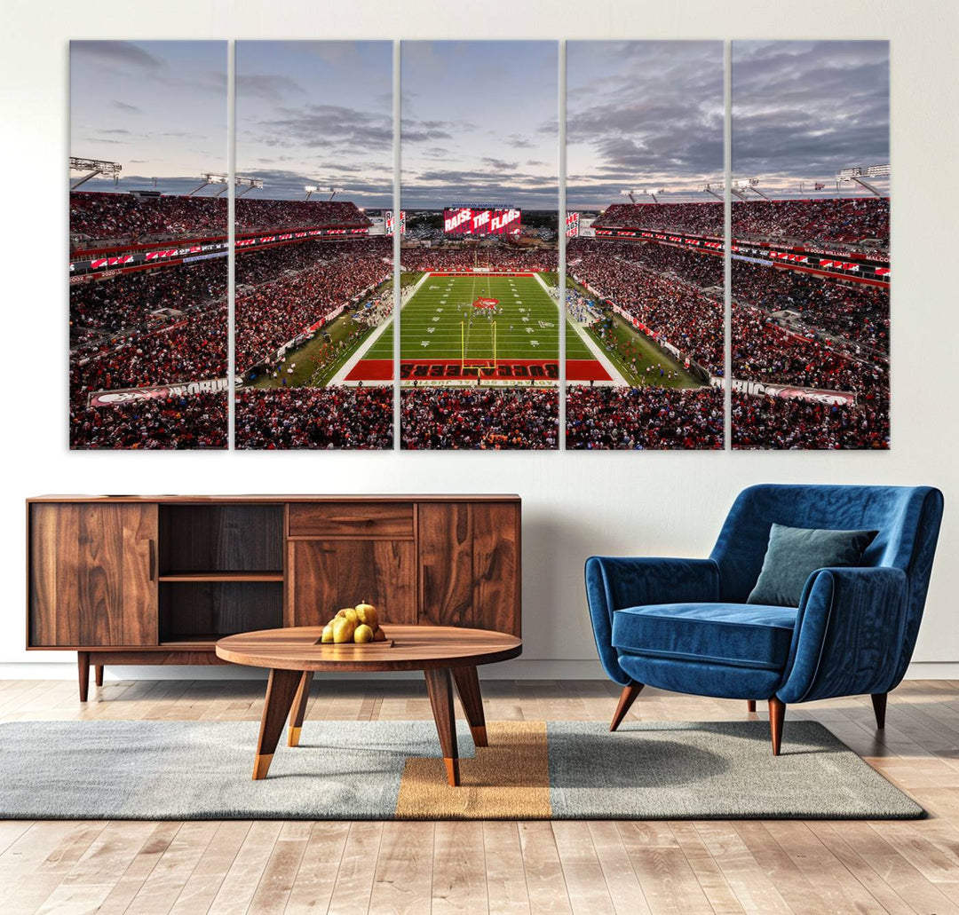 Florida Tampa Raymond James Stadium Wall Art Canvas Print - NFL Football Stadium Print