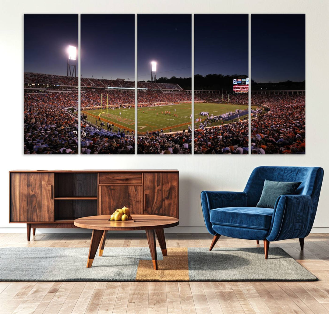 Virginia Cavaliers Football Team Print - Charlottesville Scott Stadium Wall Art Canvas Print