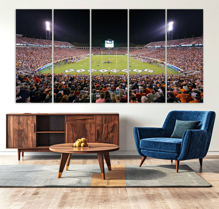 Virginia Cavaliers Football Team Print - Charlottesville Scott Stadium Wall Art Canvas Print