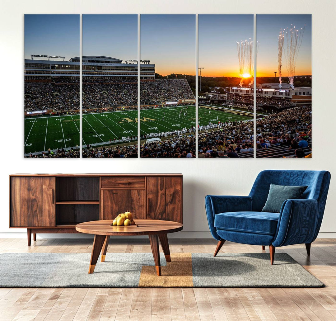 Demon Deacons Football Team Print - Winston-Salem Allegacy Federal Credit Union Stadium Wall Art Canvas Print