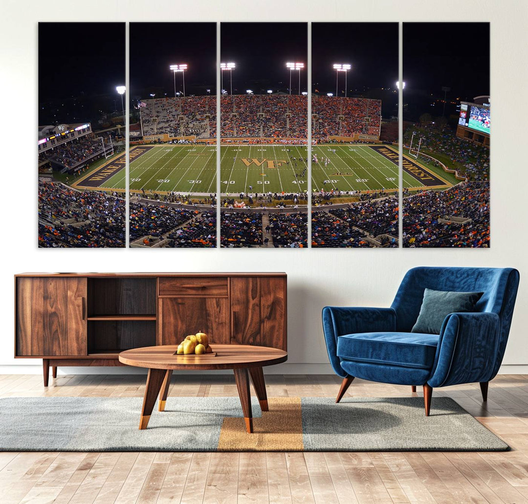 Demon Deacons Football Team Print - Winston-Salem Allegacy Federal Credit Union Stadium Wall Art Canvas Print