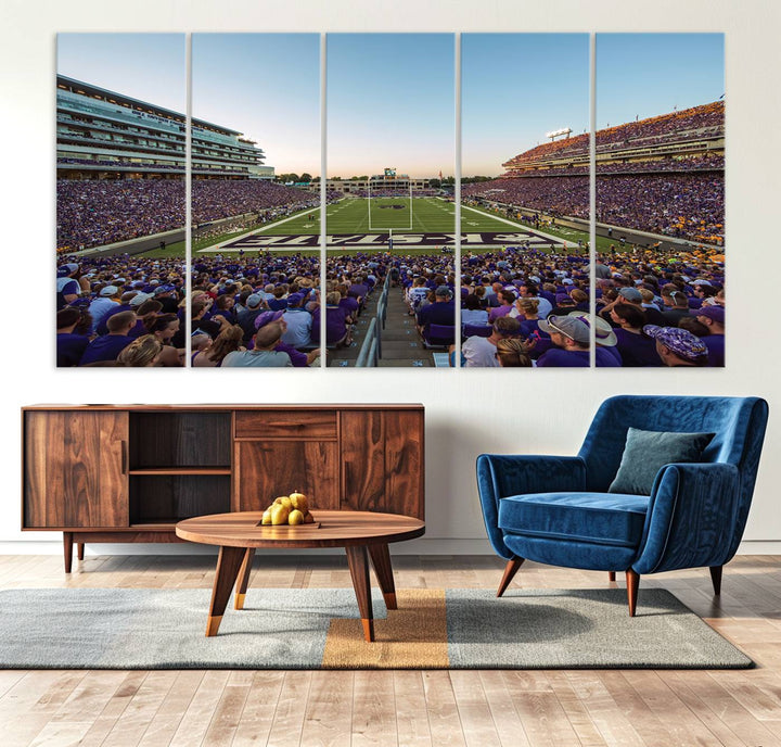 Kansas State University Wildcats Football Team Print - Manhattan Bill Snyder Family Football Stadium Wall Art Canvas Print