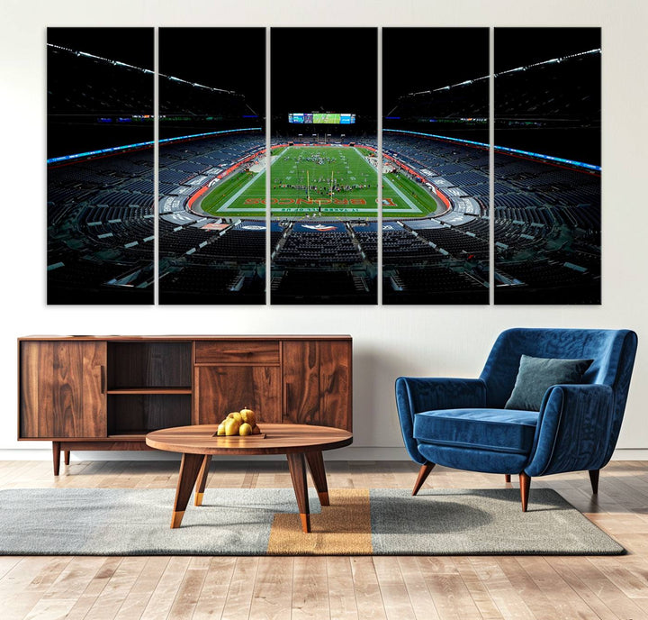 Denver Broncos Football Team Print - Denver Empower Field at Mile High Stadium Wall Art Canvas Print