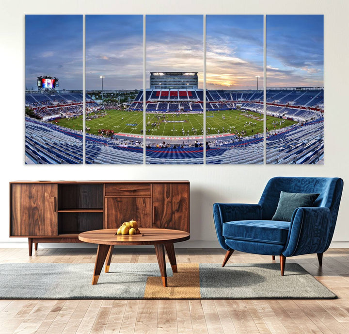 Florida Atlantic University Owls Football Team Print - Boca Raton FAU Stadium Wall Art Canvas Print