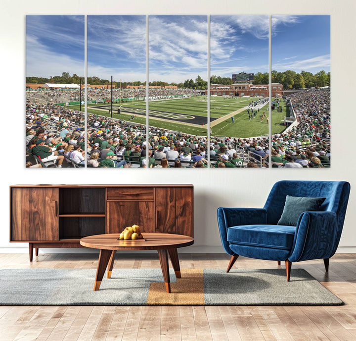 University of Charlotte 49ers Football Team Print - Charlotte Jerry Richardson Stadium Wall Art Canvas Print