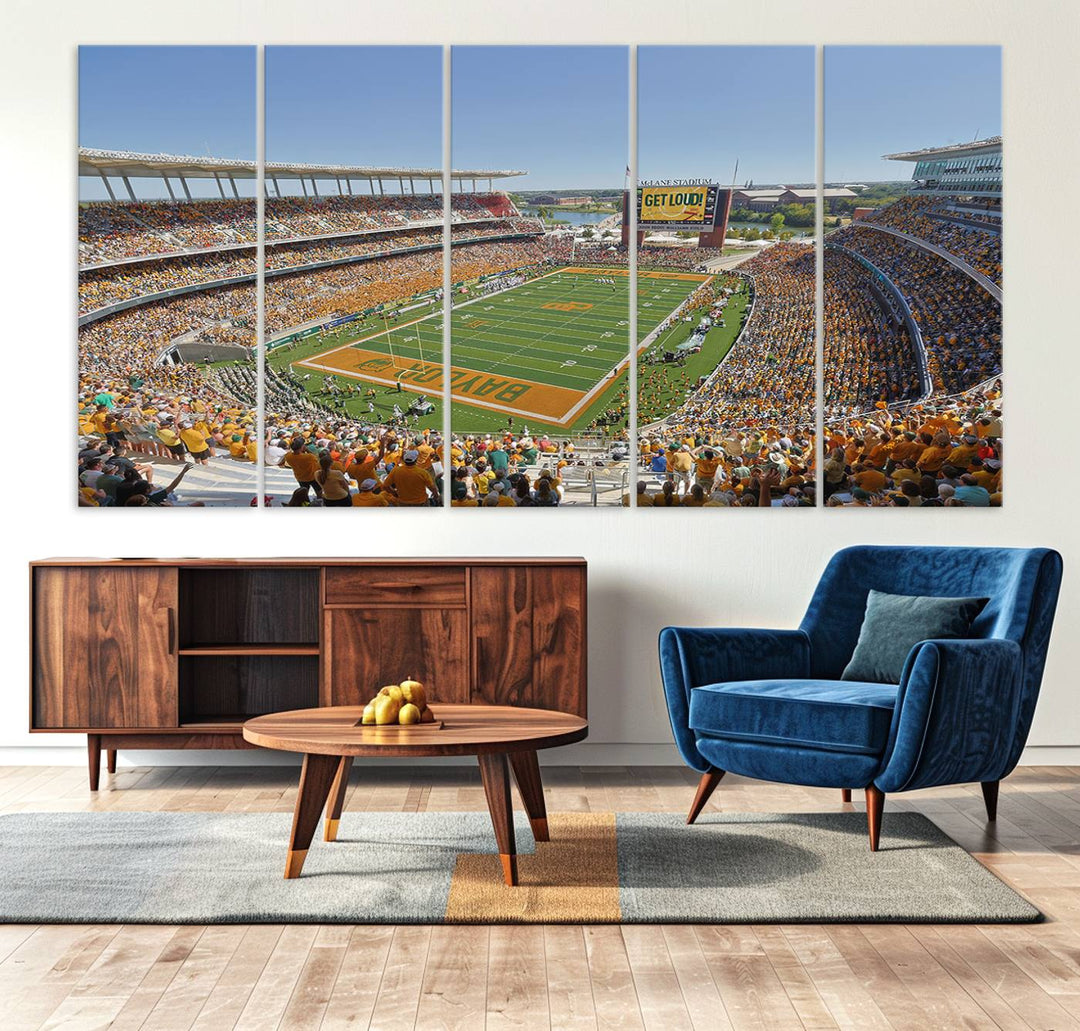 Baylor University Bears Football Team Print - Waco McLane Stadium Wall Art Canvas Print