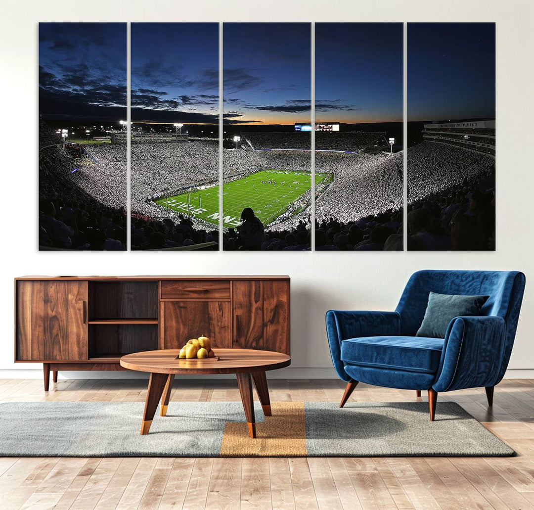 Penn State Nittany Lions Football Team Print - University Park Beaver Stadium Wall Art Canvas Print