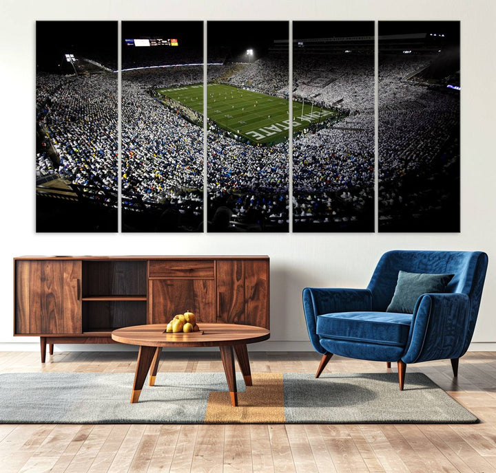 Penn State Nittany Lions Football Team Print - University Park Beaver Stadium Wall Art Canvas Print