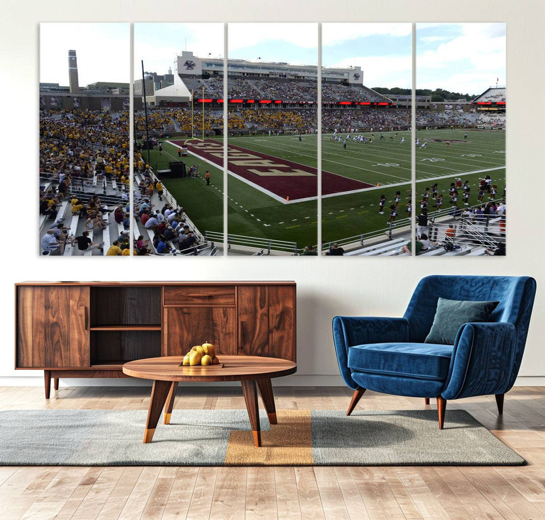 Boston College Eagles Football Team Print - Boston Alumni Stadium Wall Art Canvas Print