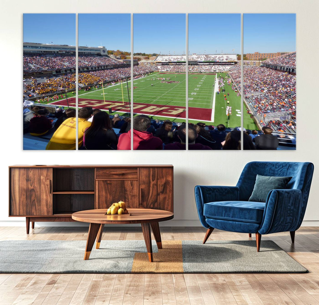 Boston College Eagles Football Team Print - Boston Alumni Stadium Wall Art Canvas Print