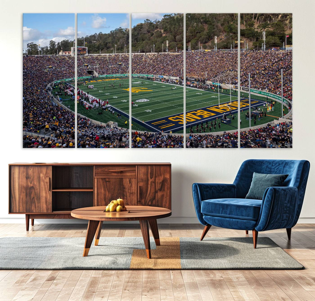 University of California Golden Bears Football Team Print - Berkeley California Memorial Stadium Wall Art Canvas Print