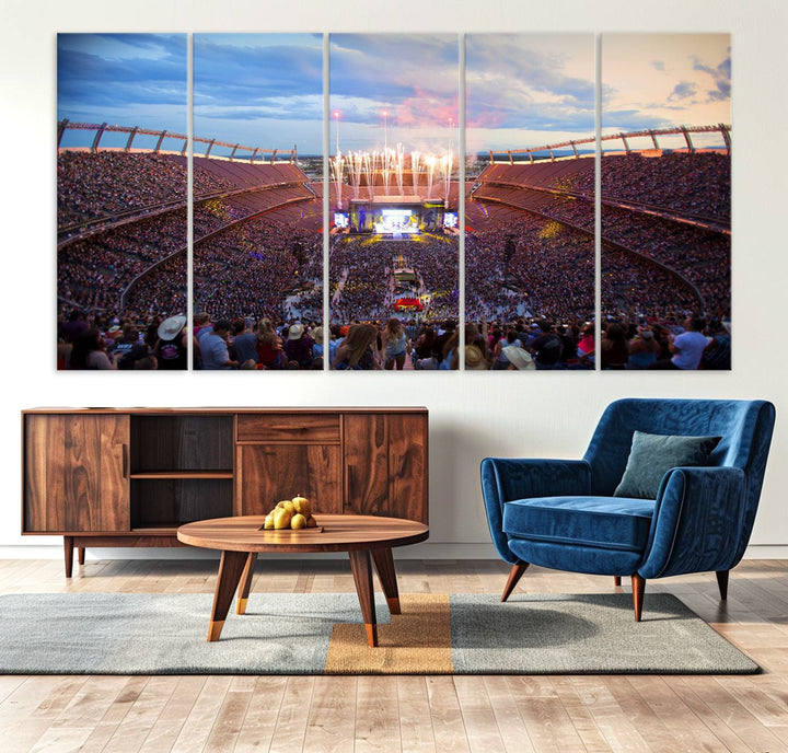 Denver Broncos Football Team Print - Empower Field at Mile High Stadium Wall Art Canvas Print