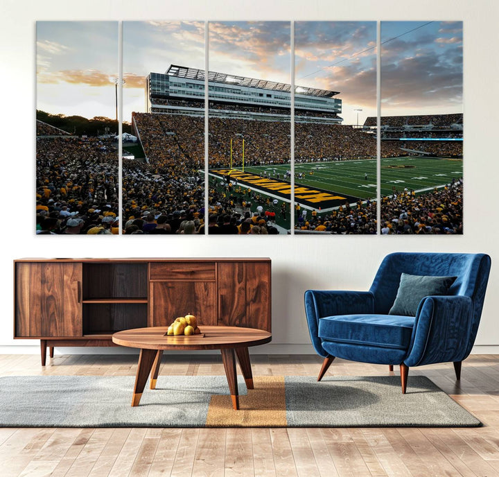 Iowa University Hawkeyes Football Team Print - Iowa City Kinnick Stadium Wall Art Canvas Print