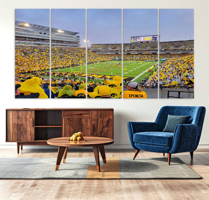 Iowa University Hawkeyes Football Team Print - Iowa City Kinnick Stadium Wall Art Canvas Print