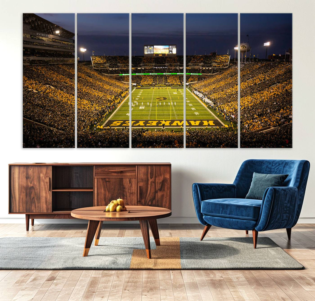 Iowa University Hawkeyes Football Team Print - Iowa City Kinnick Stadium Wall Art Canvas Print