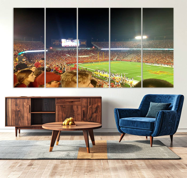 Iowa State University Cyclones Football Team Print - Jack Trice Stadium Ames Wall Art Canvas Print