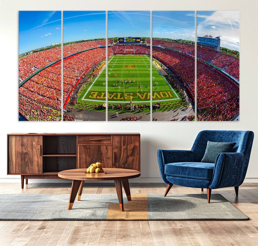 Iowa State University Cyclones Football Team Print - Ames Jack Trice Stadium Wall Art Canvas Print