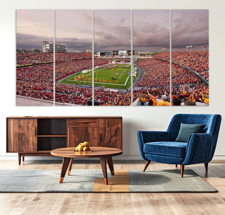 Iowa State University Cyclones Football Team Print - Ames Jack Trice Stadium Wall Art Canvas Print